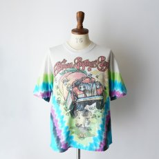 画像15: 90's LIQUID BLUE TIE-DYE COTTON "The Allman Brothers Band" W-PRINT S/S BAND TEE "MUSHROOM EXPRESS" "MADE IN USA" (15)