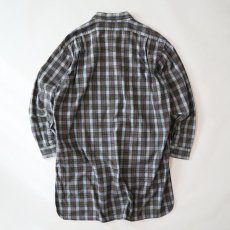 画像3: OLD UNKNOWN BRAND COTTON CHECK FLANNEL EURO PULLOVER LONG SHIRT (3)