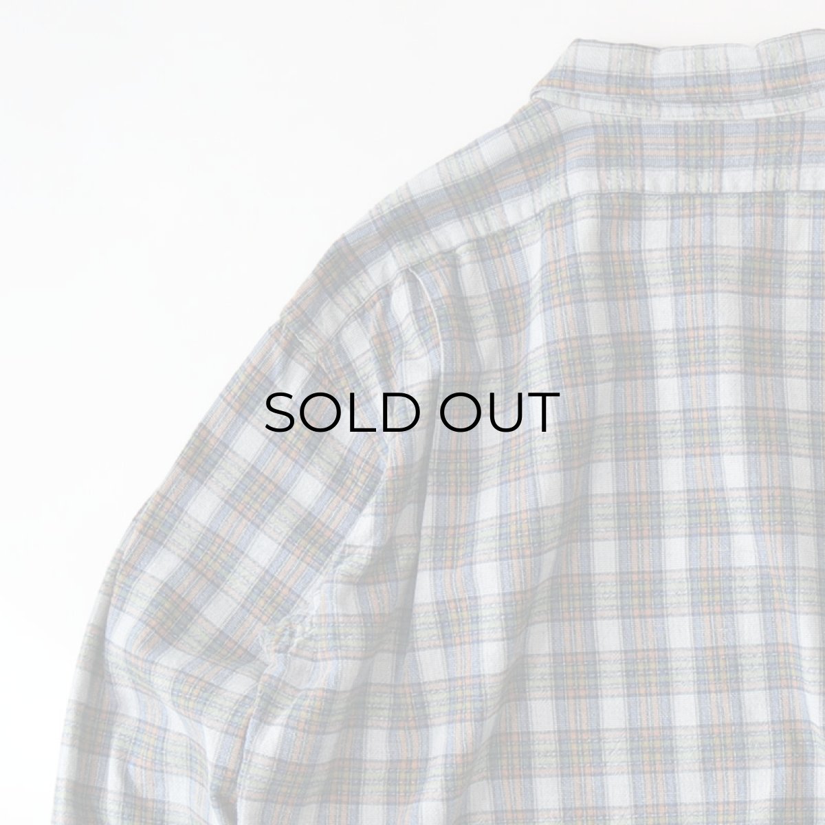 画像9: OLD UNKNOWN BRAND COTTON CHECK FLANNEL EURO PULLOVER LONG SHIRT (9)