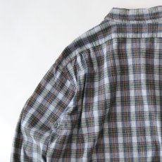 画像9: OLD UNKNOWN BRAND COTTON CHECK FLANNEL EURO PULLOVER LONG SHIRT (9)