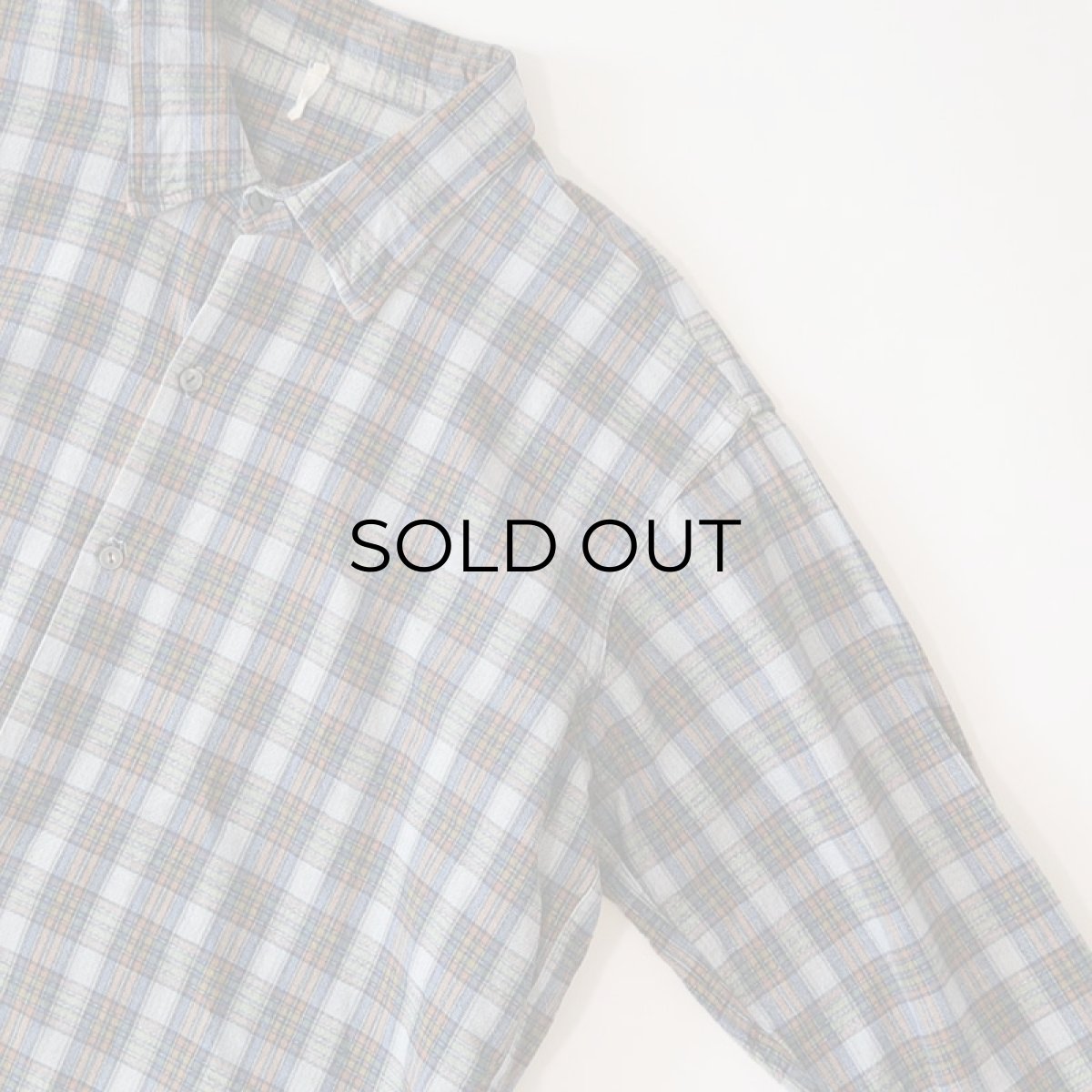 画像4: OLD UNKNOWN BRAND COTTON CHECK FLANNEL EURO PULLOVER LONG SHIRT (4)