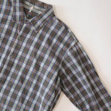 画像4: OLD UNKNOWN BRAND COTTON CHECK FLANNEL EURO PULLOVER LONG SHIRT (4)