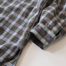 画像8: OLD UNKNOWN BRAND COTTON CHECK FLANNEL EURO PULLOVER LONG SHIRT (8)