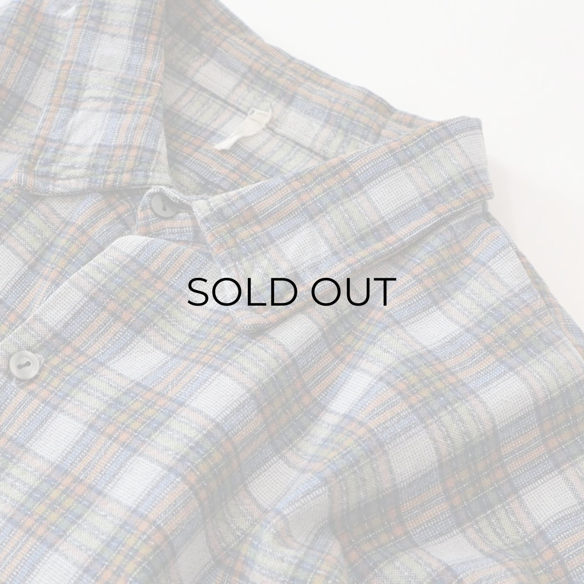 画像5: OLD UNKNOWN BRAND COTTON CHECK FLANNEL EURO PULLOVER LONG SHIRT (5)