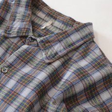 画像5: OLD UNKNOWN BRAND COTTON CHECK FLANNEL EURO PULLOVER LONG SHIRT (5)