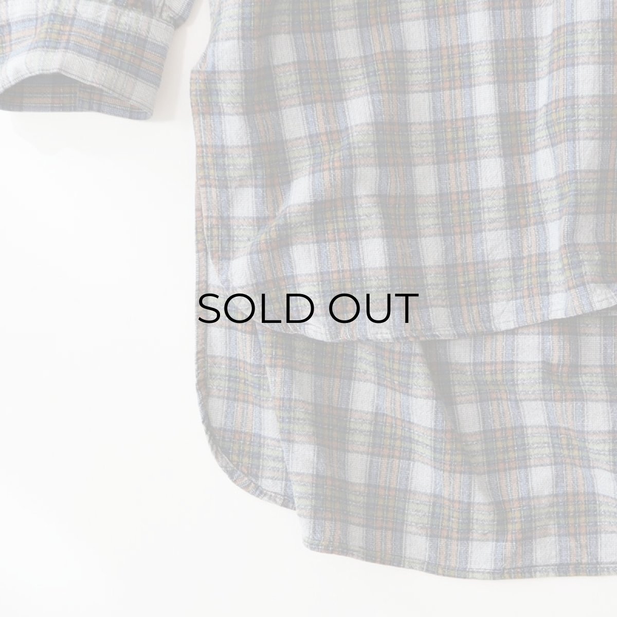 画像6: OLD UNKNOWN BRAND COTTON CHECK FLANNEL EURO PULLOVER LONG SHIRT (6)