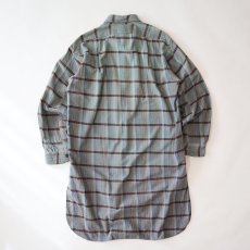 画像3: OLD UNKNOWN BRAND COTTON CHECK FLANNEL EURO PULLOVER LONG SHIRT (3)