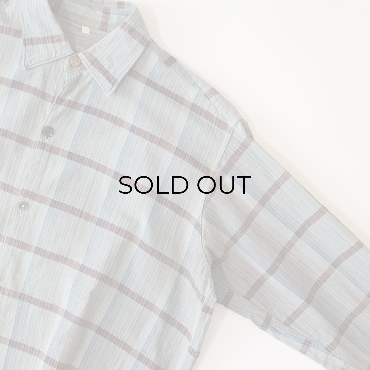 画像4: OLD UNKNOWN BRAND COTTON CHECK FLANNEL EURO PULLOVER LONG SHIRT (4)