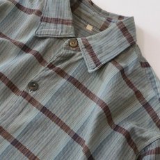 画像5: OLD UNKNOWN BRAND COTTON CHECK FLANNEL EURO PULLOVER LONG SHIRT (5)