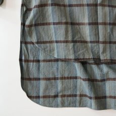 画像6: OLD UNKNOWN BRAND COTTON CHECK FLANNEL EURO PULLOVER LONG SHIRT (6)