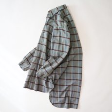 画像2: OLD UNKNOWN BRAND COTTON CHECK FLANNEL EURO PULLOVER LONG SHIRT (2)