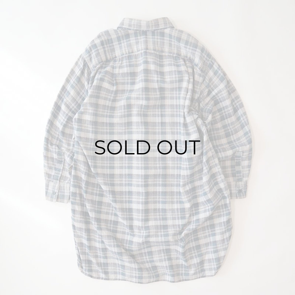 画像3: OLD UNKNOWN BRAND COTTON CHECK FLANNEL EURO PULLOVER LONG SHIRT (3)