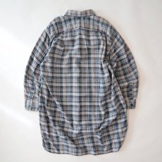 画像3: OLD UNKNOWN BRAND COTTON CHECK FLANNEL EURO PULLOVER LONG SHIRT (3)