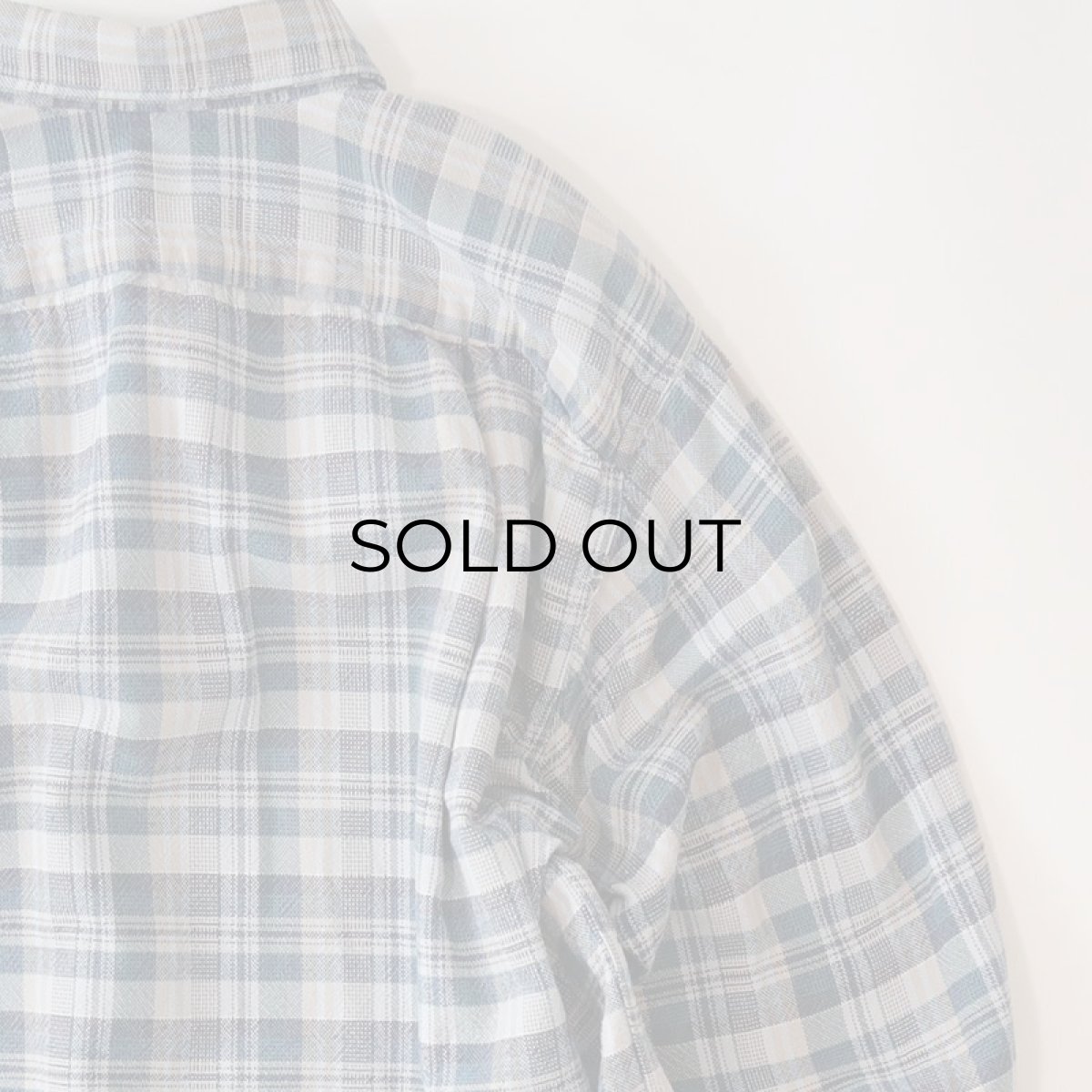 画像7: OLD UNKNOWN BRAND COTTON CHECK FLANNEL EURO PULLOVER LONG SHIRT (7)