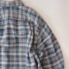 画像7: OLD UNKNOWN BRAND COTTON CHECK FLANNEL EURO PULLOVER LONG SHIRT (7)