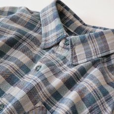 画像6: OLD UNKNOWN BRAND COTTON CHECK FLANNEL EURO PULLOVER LONG SHIRT (6)