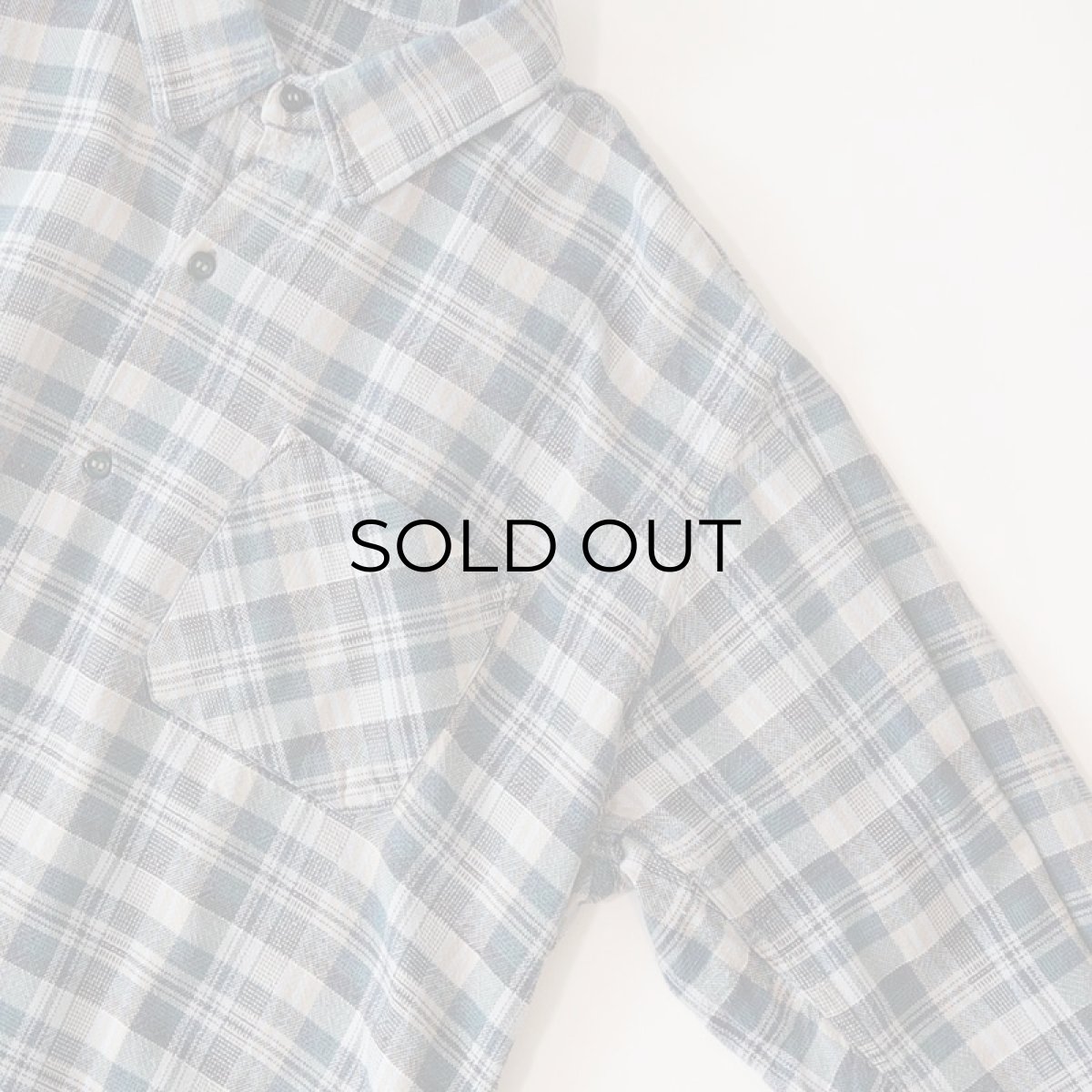 画像4: OLD UNKNOWN BRAND COTTON CHECK FLANNEL EURO PULLOVER LONG SHIRT (4)