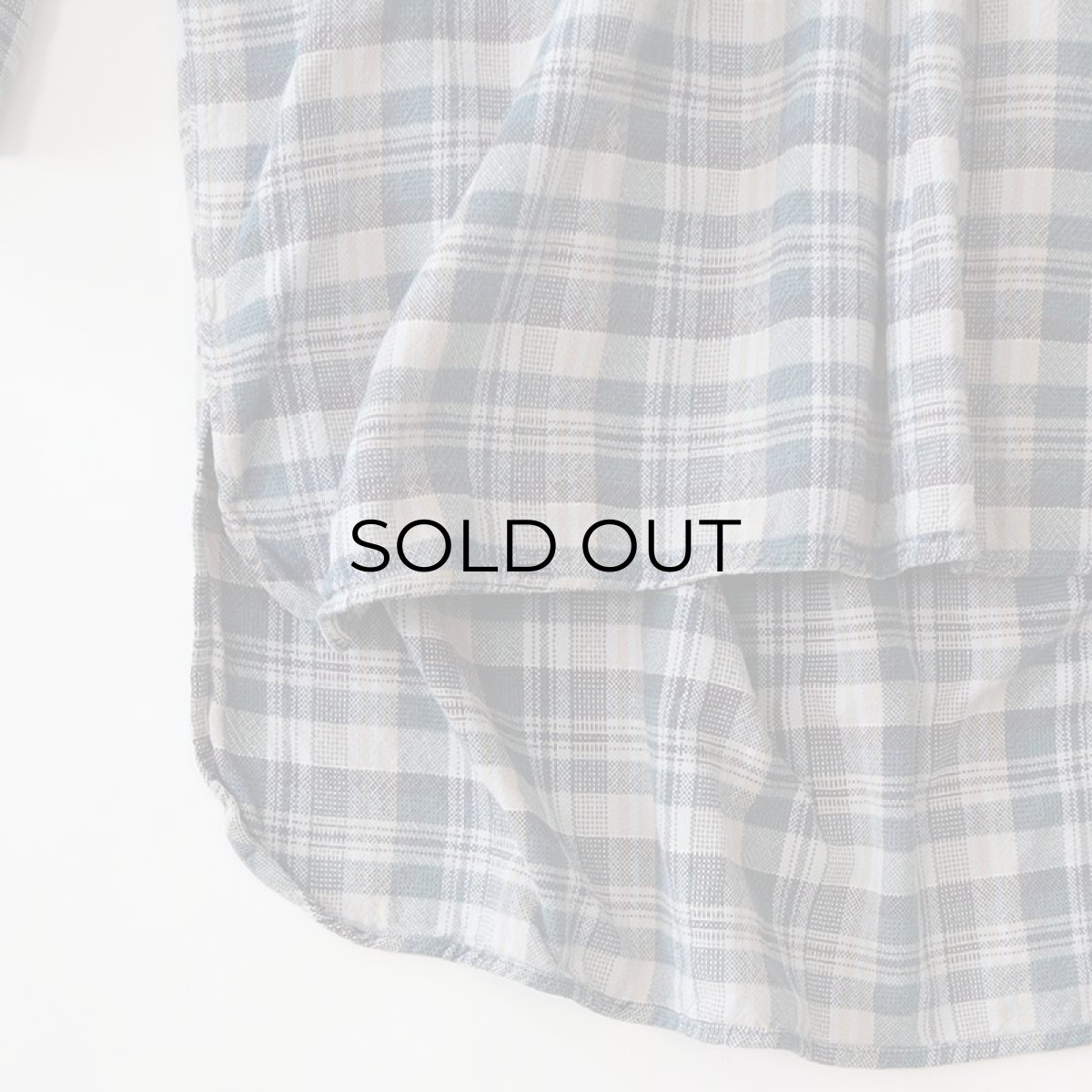 画像5: OLD UNKNOWN BRAND COTTON CHECK FLANNEL EURO PULLOVER LONG SHIRT (5)