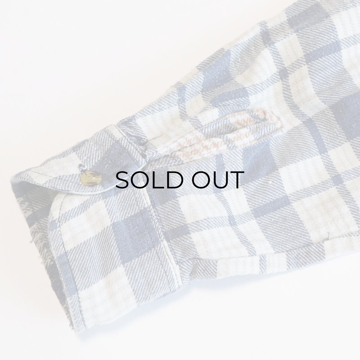 画像6: OLD UNKNOWN BRAND COTTON CHECK FLANNEL EURO PULLOVER LONG SHIRT (6)