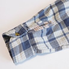 画像6: OLD UNKNOWN BRAND COTTON CHECK FLANNEL EURO PULLOVER LONG SHIRT (6)