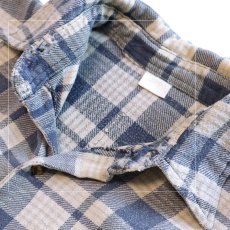 画像7: OLD UNKNOWN BRAND COTTON CHECK FLANNEL EURO PULLOVER LONG SHIRT (7)