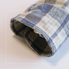 画像9: OLD UNKNOWN BRAND COTTON CHECK FLANNEL EURO PULLOVER LONG SHIRT (9)