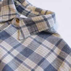 画像5: OLD UNKNOWN BRAND COTTON CHECK FLANNEL EURO PULLOVER LONG SHIRT (5)