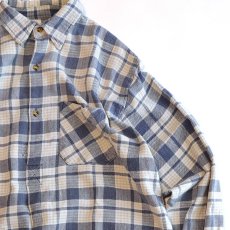 画像3: OLD UNKNOWN BRAND COTTON CHECK FLANNEL EURO PULLOVER LONG SHIRT (3)