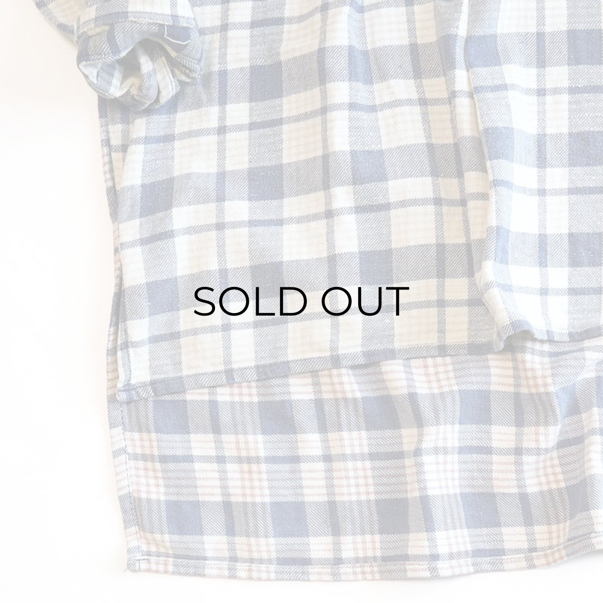 画像4: OLD UNKNOWN BRAND COTTON CHECK FLANNEL EURO PULLOVER LONG SHIRT (4)