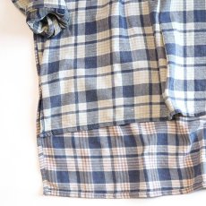 画像4: OLD UNKNOWN BRAND COTTON CHECK FLANNEL EURO PULLOVER LONG SHIRT (4)