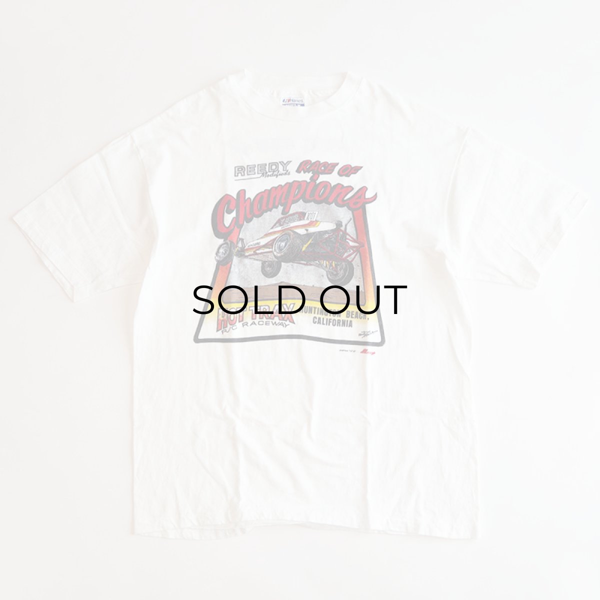 画像1: 〜90's Hanes COTTON W-PRINT S/S TEE "RACE of Champions" (1)