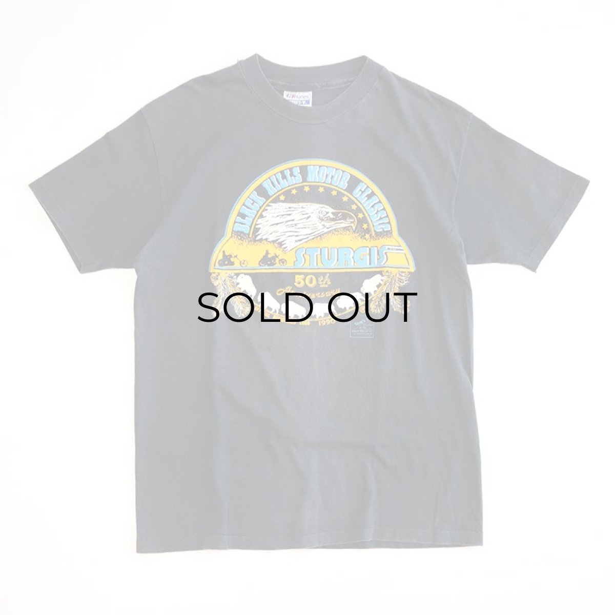 画像1: 〜90's Hanes COTTON W-PRINT S/S TEE "STURGIS 50th Anniversary" (1)