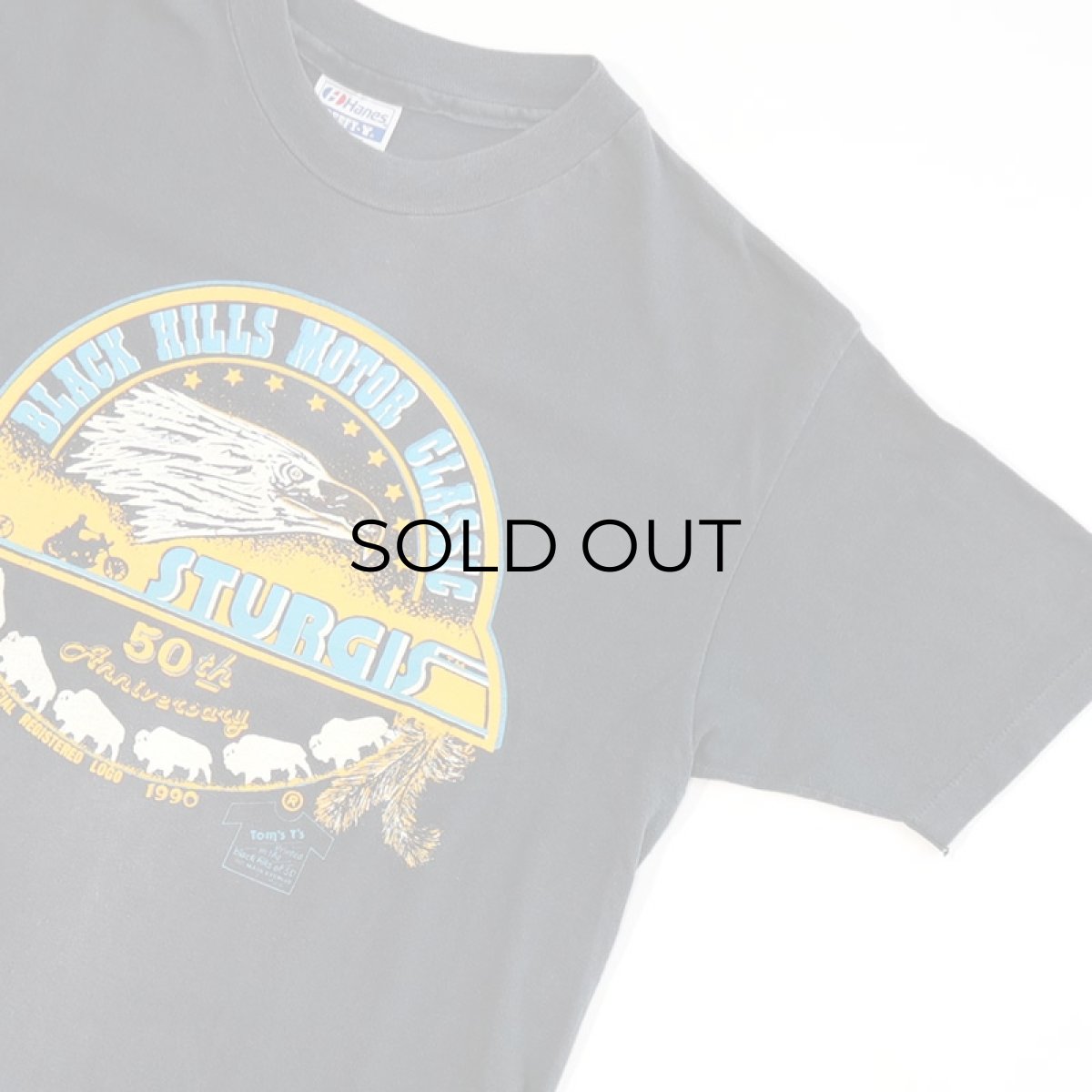 画像3: 〜90's Hanes COTTON W-PRINT S/S TEE "STURGIS 50th Anniversary" (3)