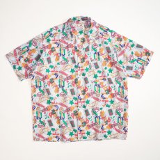 画像1: SUNLIGHT COTTON ALL OVER PATTERN OPEN COLLAR S/S BOX SHIRT (1)