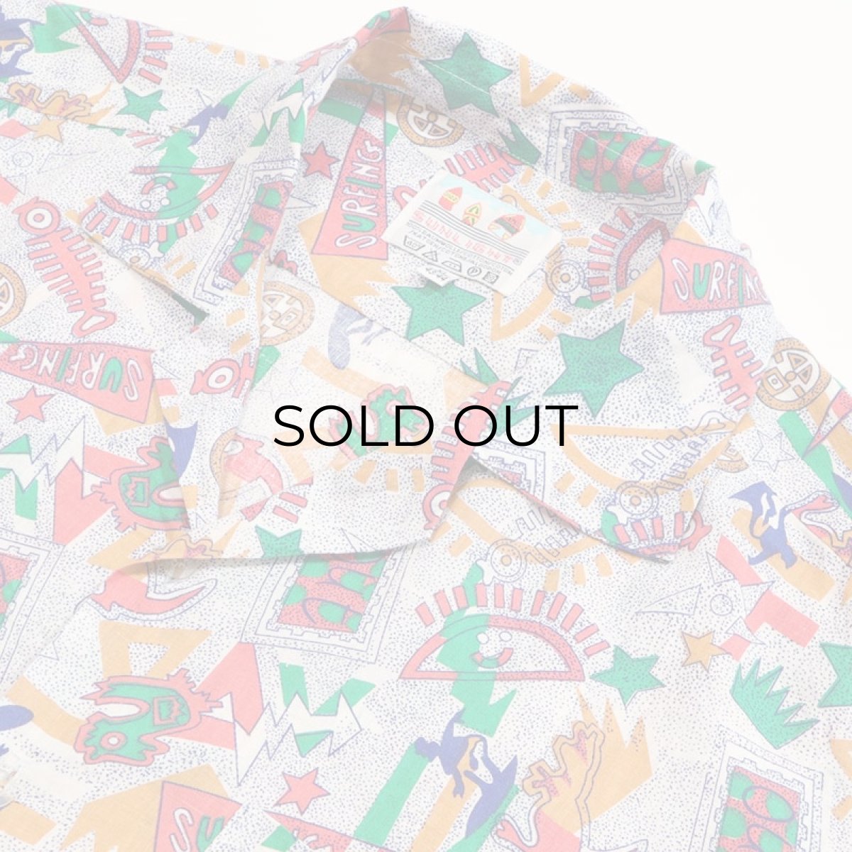 画像3: SUNLIGHT COTTON ALL OVER PATTERN OPEN COLLAR S/S BOX SHIRT (3)