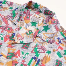 画像3: SUNLIGHT COTTON ALL OVER PATTERN OPEN COLLAR S/S BOX SHIRT (3)