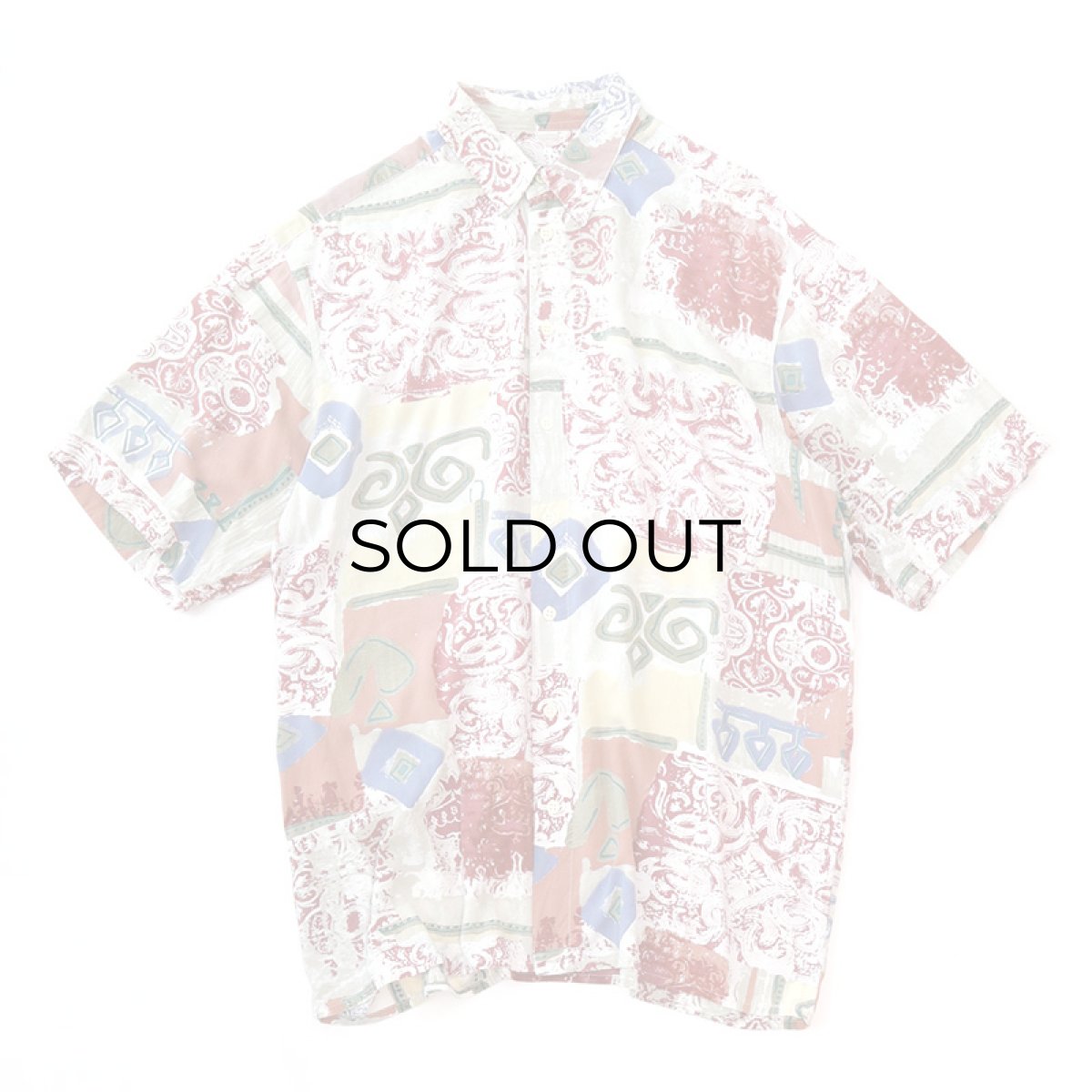 画像1: BERTO LUCCI RAYON ALL OVER PATTERN S/S BOX SHIRT (1)