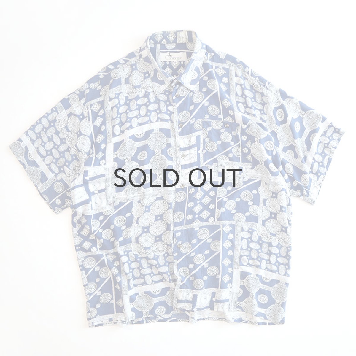 画像1: Camargue RAYON ALL OVER PATTERN S/S BOX SHIRT (1)