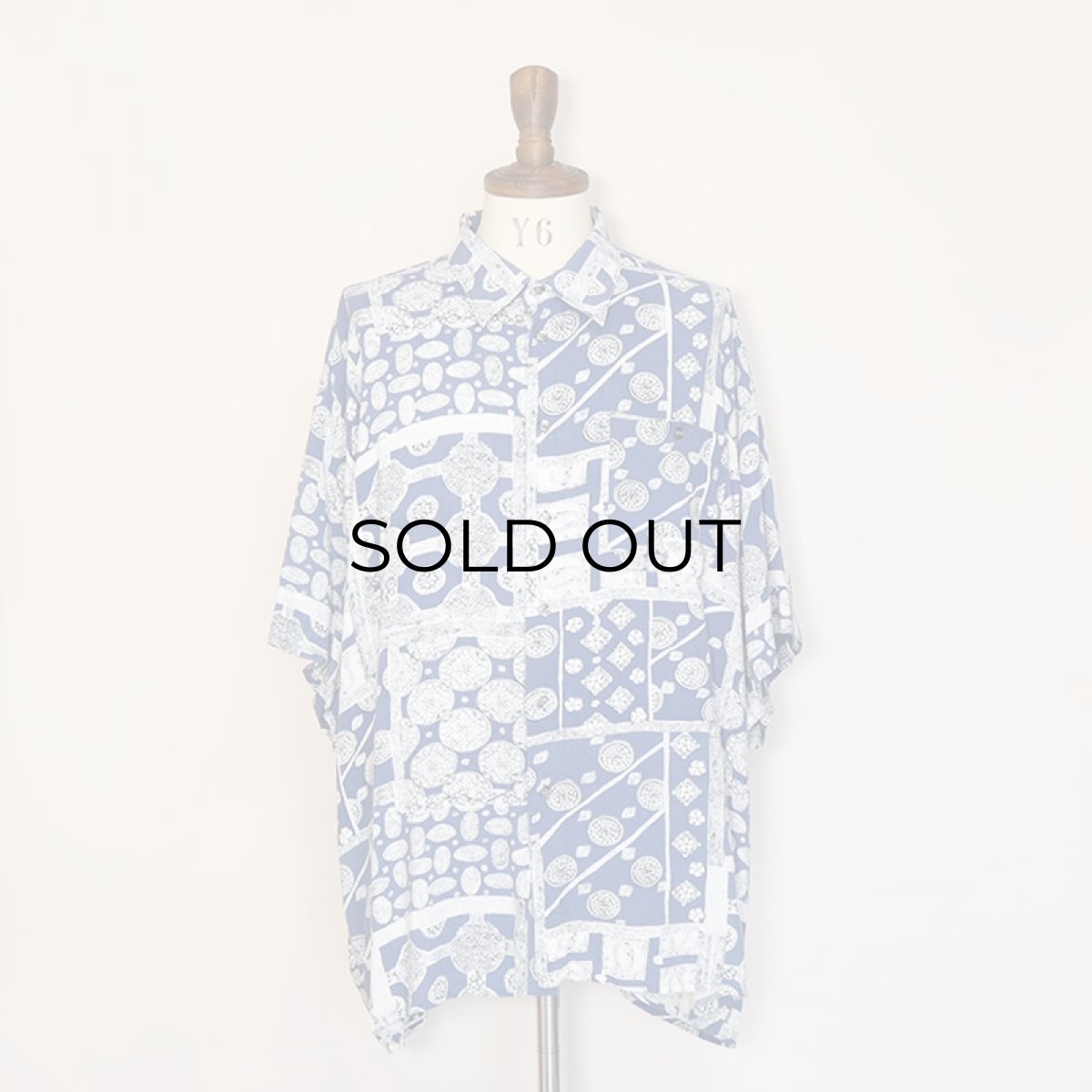 画像6: Camargue RAYON ALL OVER PATTERN S/S BOX SHIRT (6)