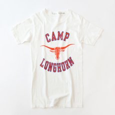 画像1: OLD UNKNOWN BRAND COTTON PRINT S/S TEE "CAMP LONGHORN" (1)