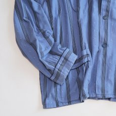 画像5: OLD UNKNOWN BRAND COTTON PRINT STRIPE FLANNEL PAJAMA SHIRT (5)