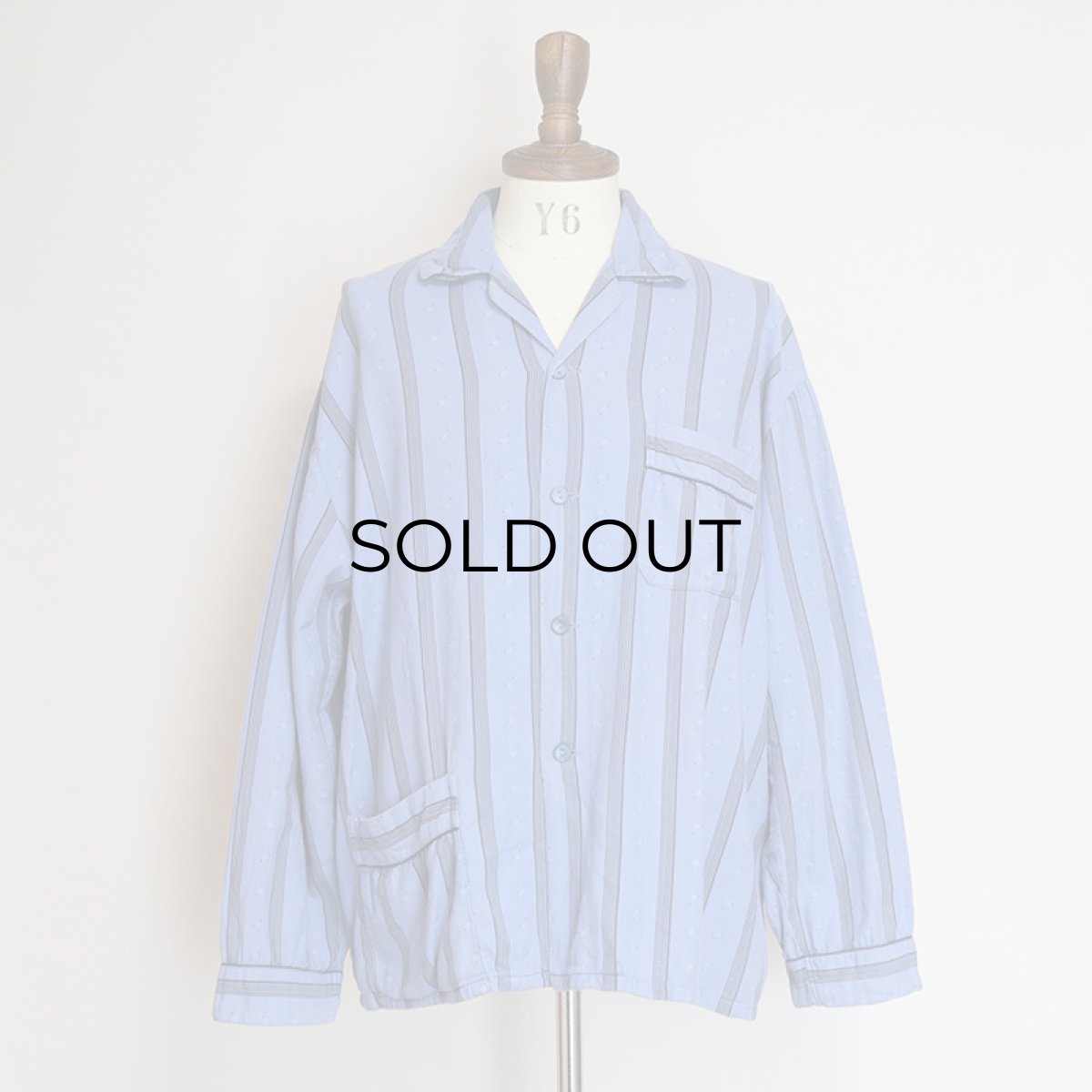 画像6: OLD UNKNOWN BRAND COTTON PRINT STRIPE FLANNEL PAJAMA SHIRT (6)