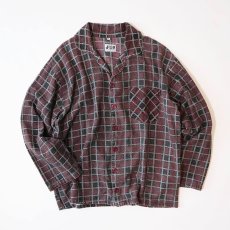 画像1: JOY COMPANY COTTON PRINT CHECK FLANNEL PAJAMA SHIRT (1)