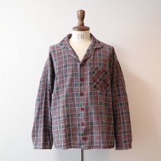 画像10: JOY COMPANY COTTON PRINT CHECK FLANNEL PAJAMA SHIRT (10)