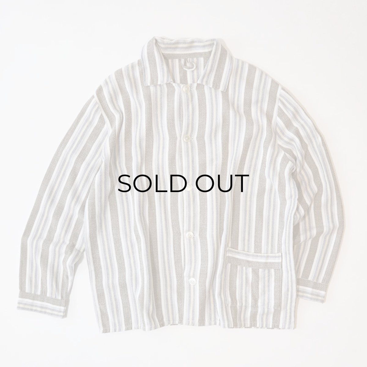 画像1: OLD UNKNOWN BRAND COTTON STRIPE FLANNEL PAJAMA SHIRT (1)