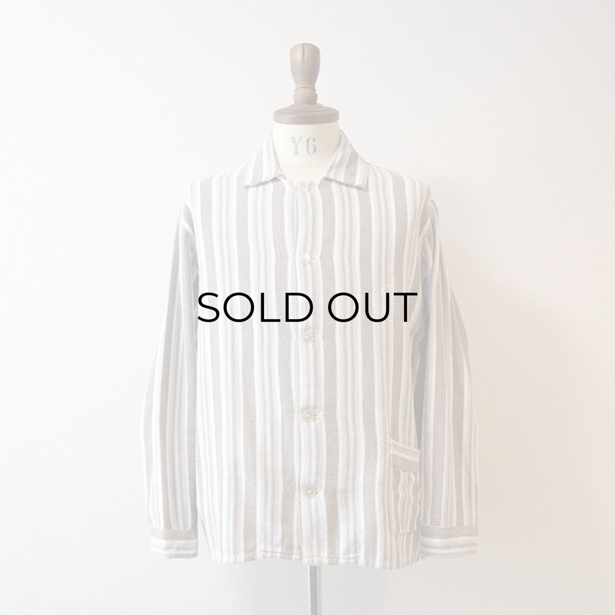 画像6: OLD UNKNOWN BRAND COTTON STRIPE FLANNEL PAJAMA SHIRT (6)