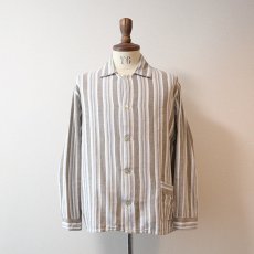 画像6: OLD UNKNOWN BRAND COTTON STRIPE FLANNEL PAJAMA SHIRT (6)