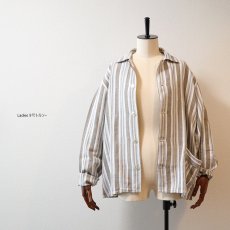 画像7: OLD UNKNOWN BRAND COTTON STRIPE FLANNEL PAJAMA SHIRT (7)