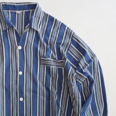 画像3: OLD UNKNOWN BRAND COTTON PRINT STRIPE FLANNEL PAJAMA SHIRT (3)