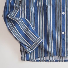 画像4: OLD UNKNOWN BRAND COTTON PRINT STRIPE FLANNEL PAJAMA SHIRT (4)